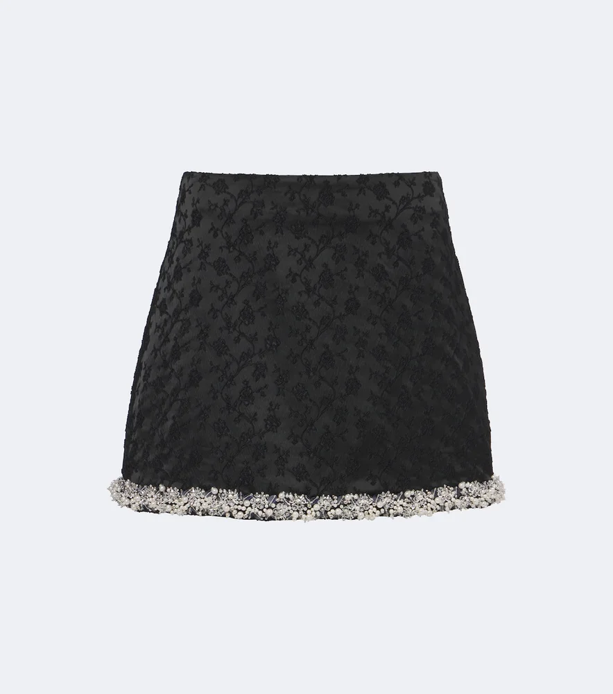 Idina embellished floral miniskirt