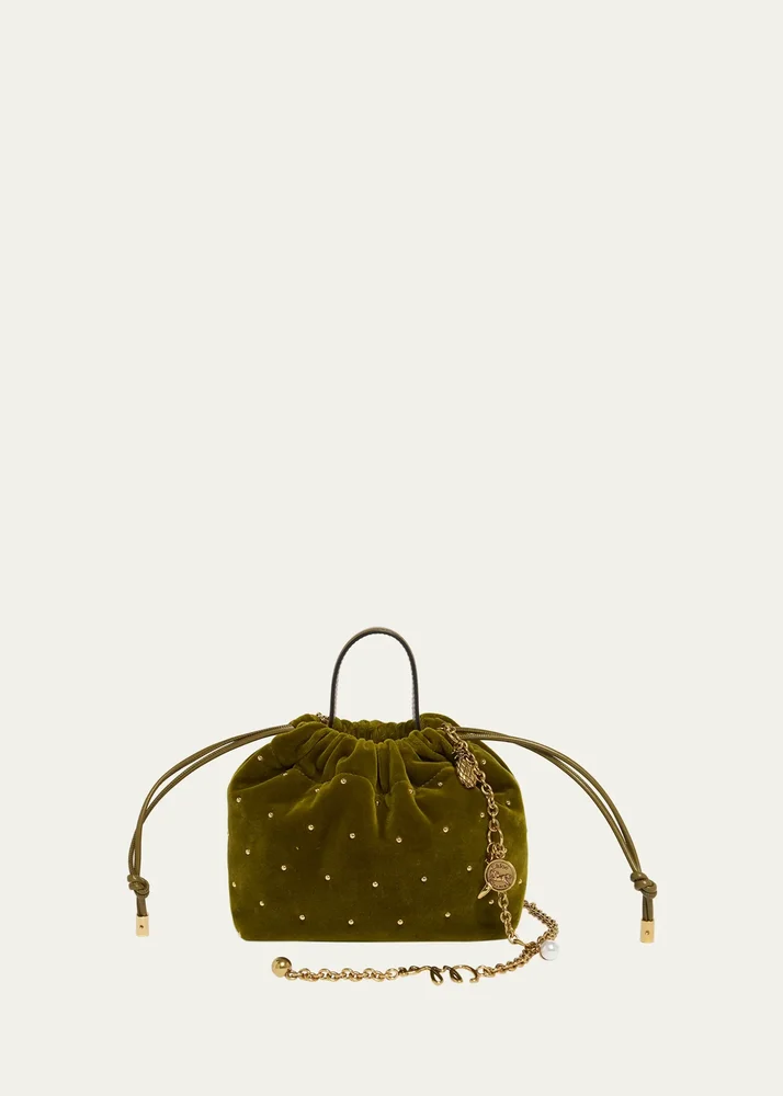 Icons Mini Studded Cotton Shoulder Bag
