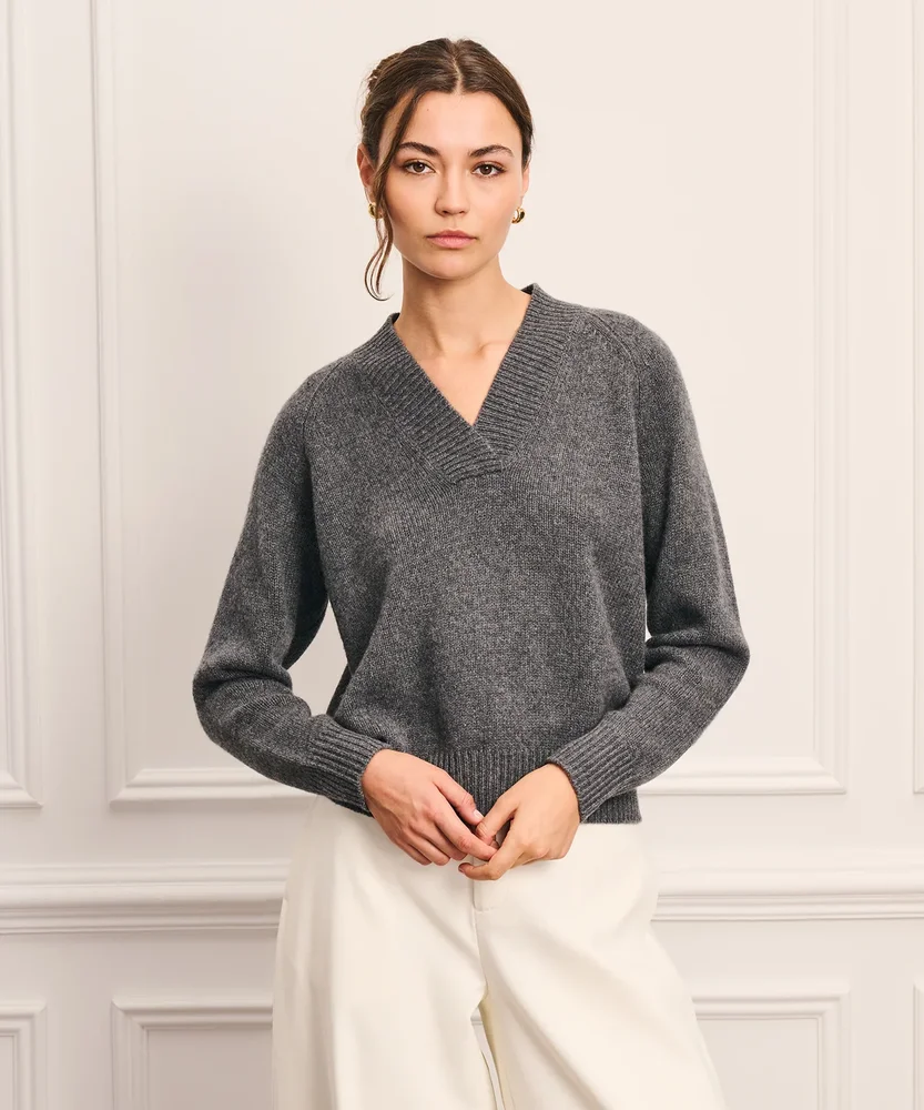 Super Luxe Cashmere Crossover V-Neck Sweater