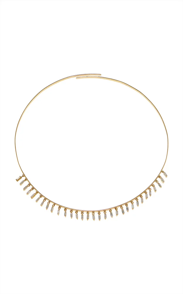 Dangling 18K Yellow Gold Diamond Necklace