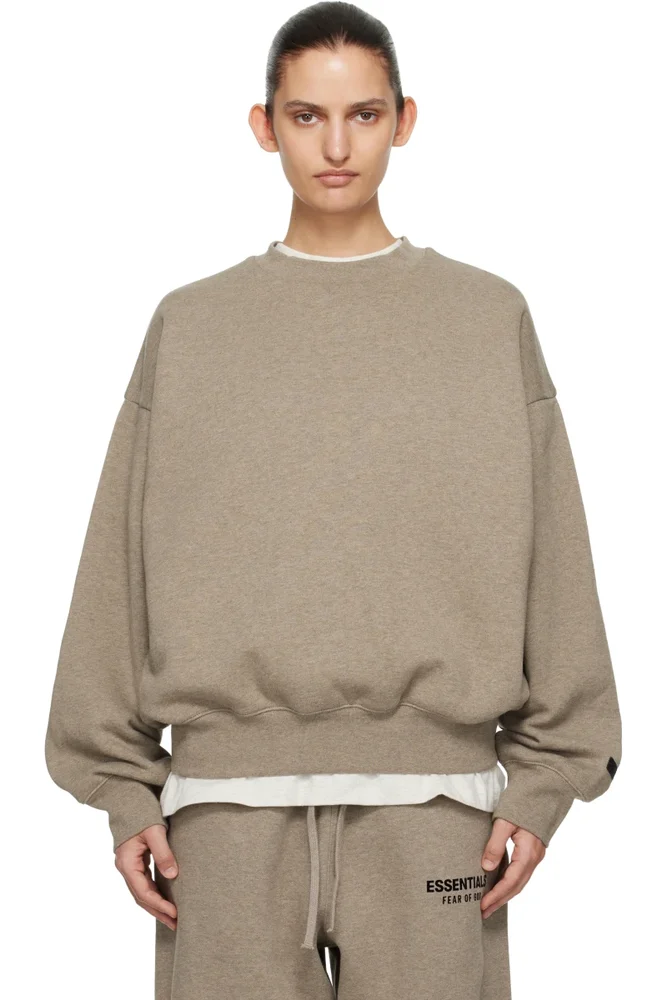 Beige Classic Crewneck Sweatshirt