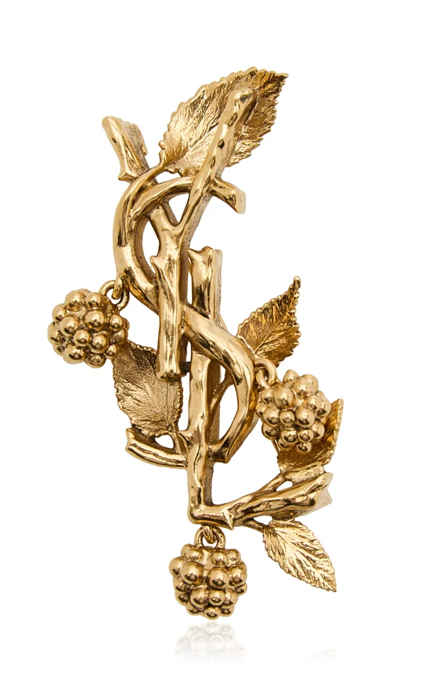 YSL Mulberry Metal Brooch