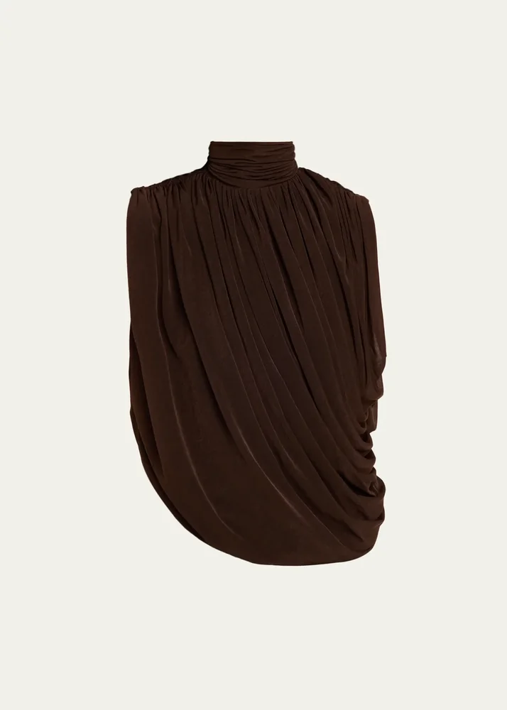 Sav Draped Mock Turtleneck Top
