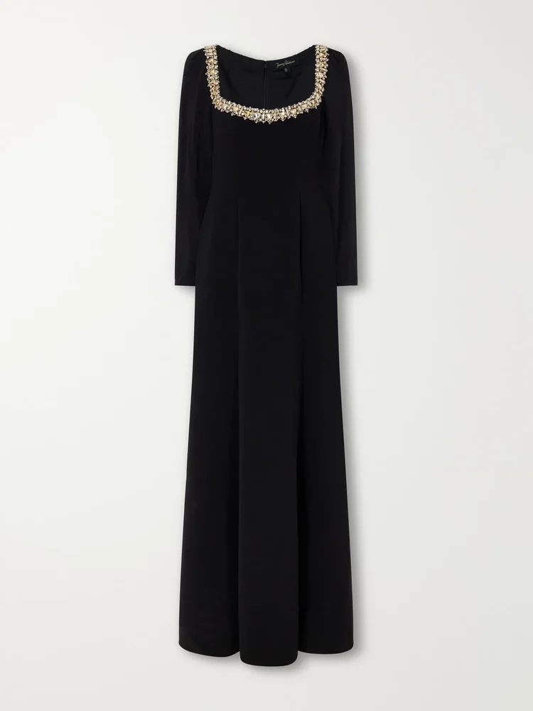 Jamilia crystal-embellished crepe gown