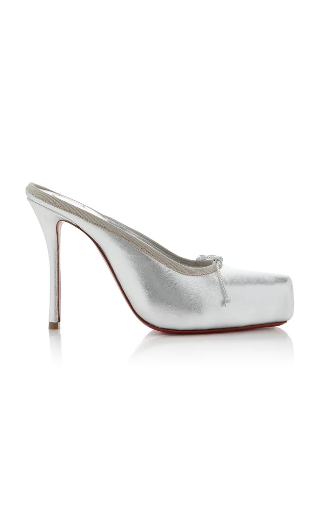 Cassia 100mm Metallic Leather Mules