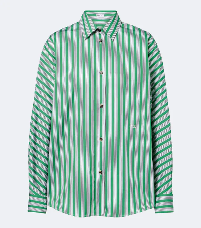 Double L striped cotton poplin shirt