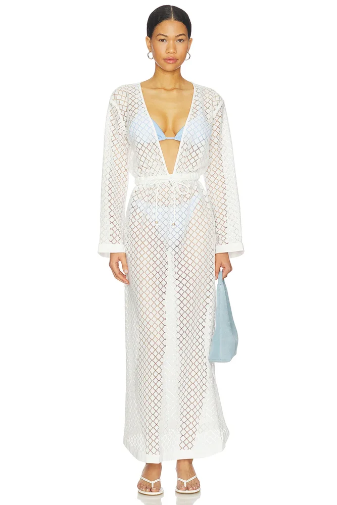 Gathered Lace Cover Up