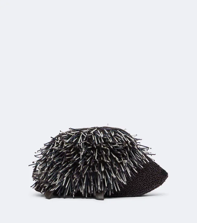 Porcupine beaded clutch