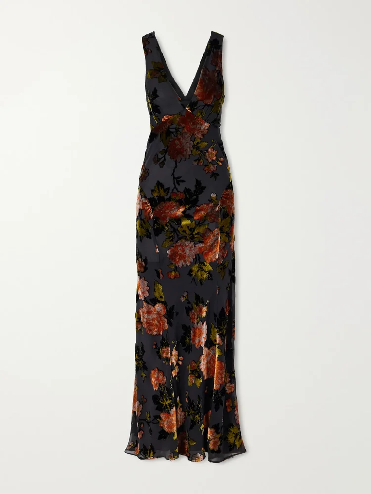 Velvet devoré maxi dress