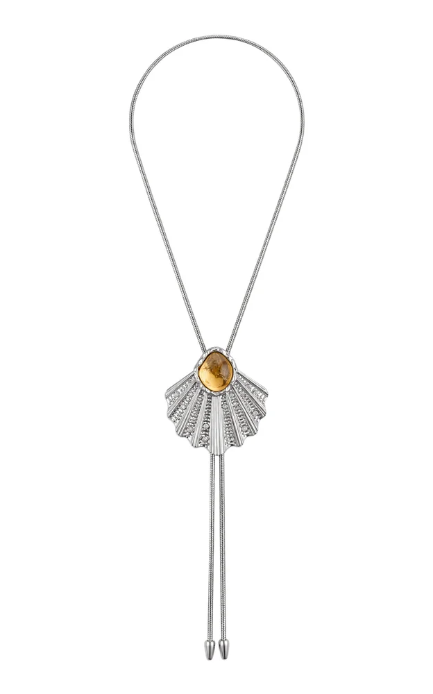 The Palmette In Silver With Citrine
