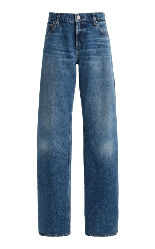 The Lana Pleated Mid-Rise Wide-Leg Jeans