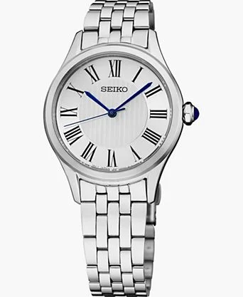 Essentials Silver-Dial Stainless Steel Bracelet Watch, 29.6mm