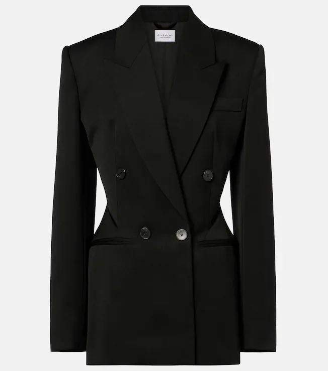Cutout wool blazer