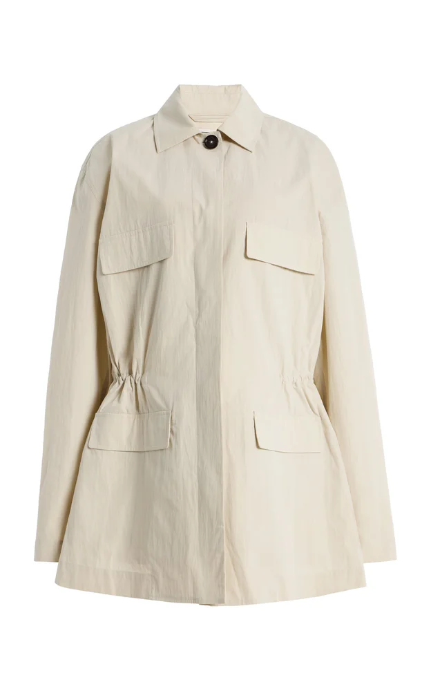 Cinched Cotton-Blend Utility Jacket