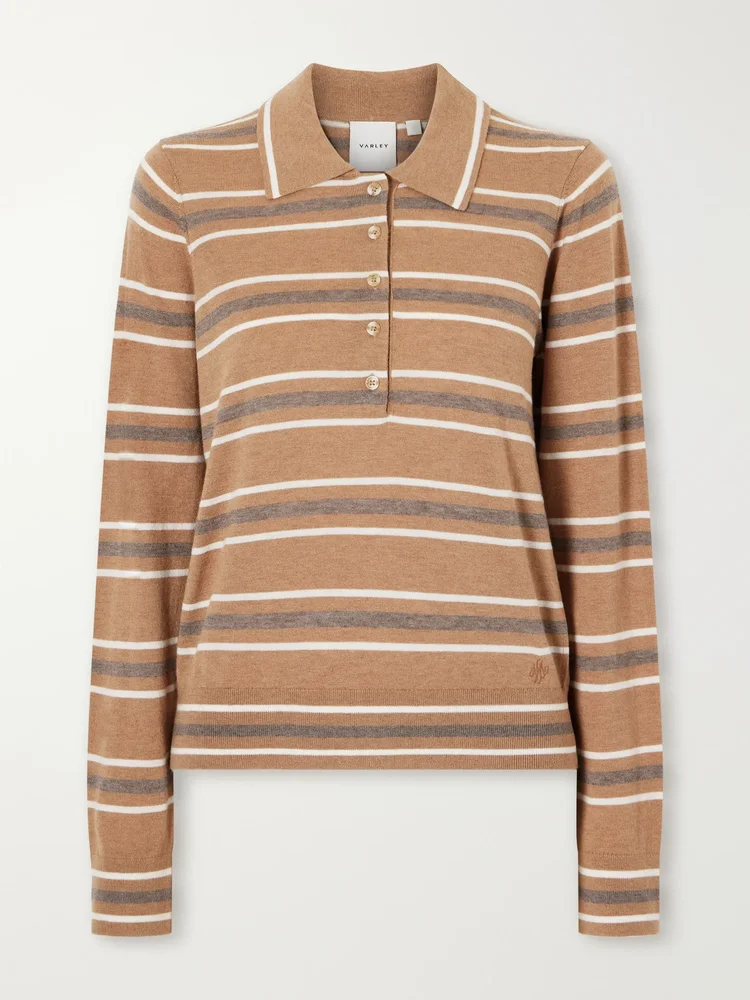 Mayra striped knitted polo sweater