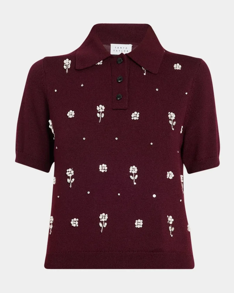 Embellished Wool Collared Top