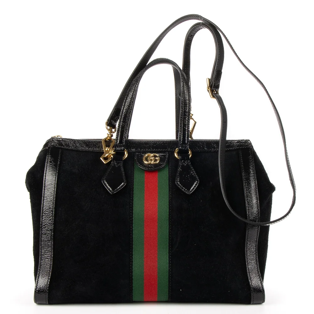 Pre-Owned Ophidia Top Handle Tote Suede Medium