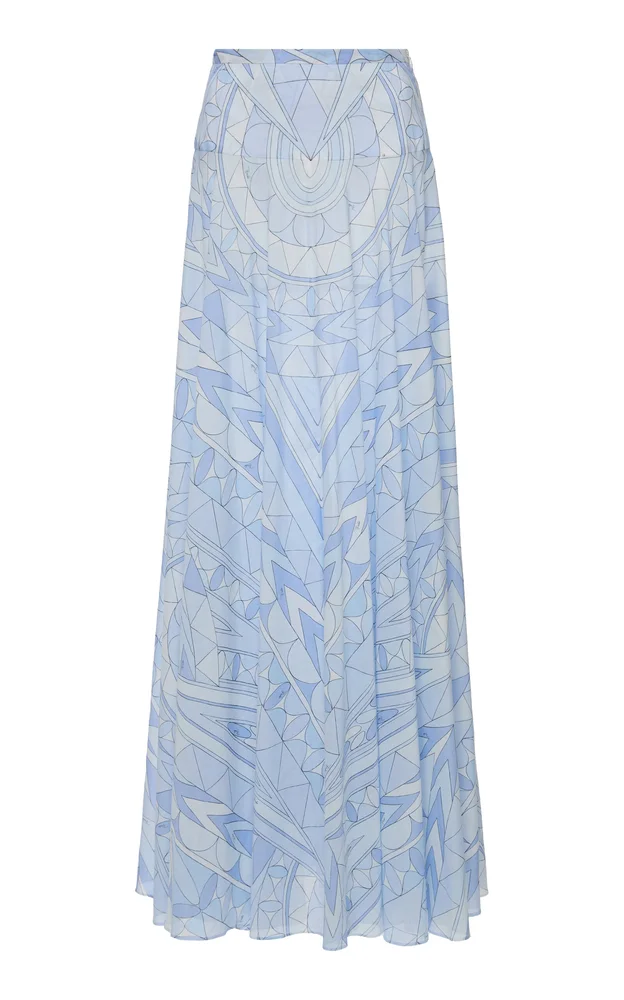 Pleated Cotton Muslin Maxi Skirt