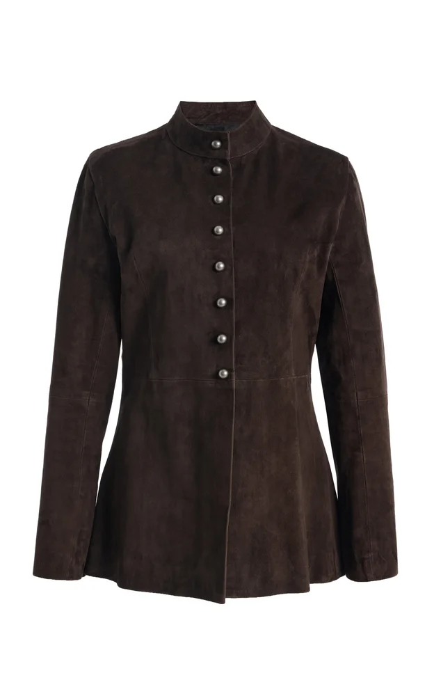 x Olympia of Greece Exclusive Maria Suede Jacket