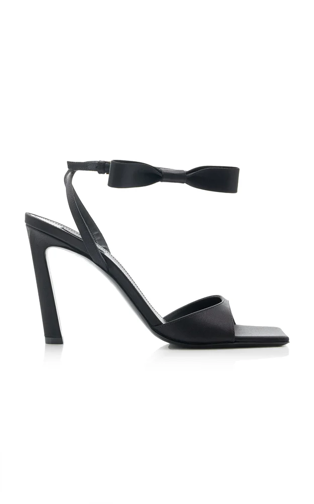 Naked Bow Satin Sandals