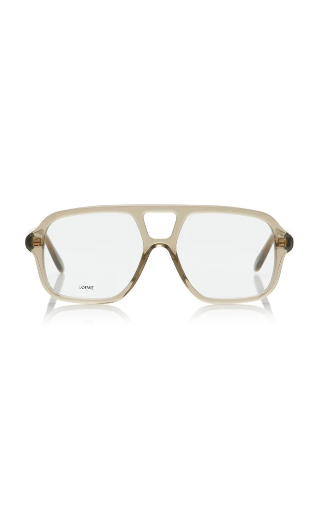 Slim Aviator-Frame Acetate Glasses