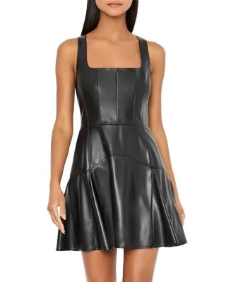 MILLYFaux Leather Mini Dress