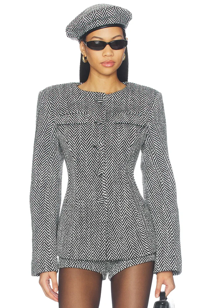 Suiting Herringbone Sculpt Blazer