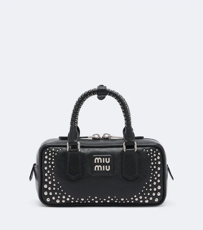 Arcadie studded leather top-handle bag