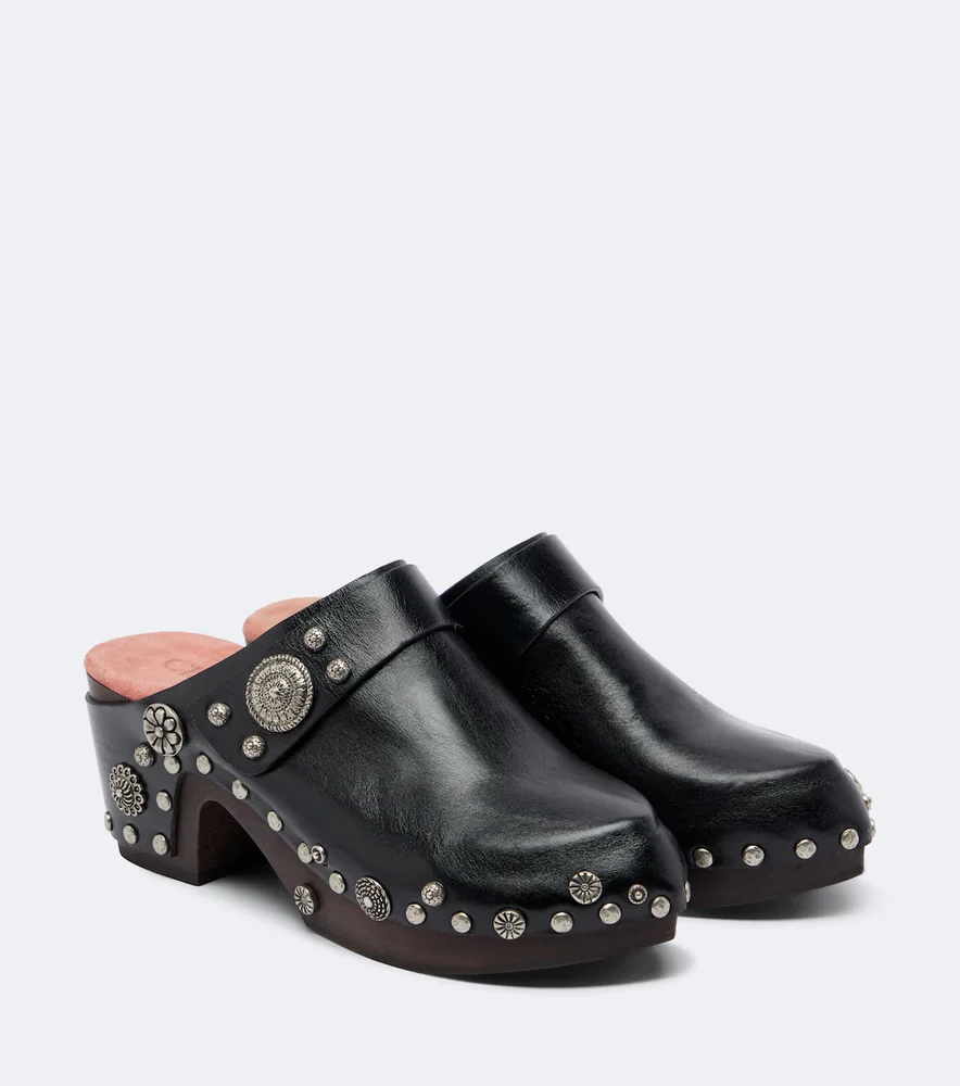 Talis studded leather clogs