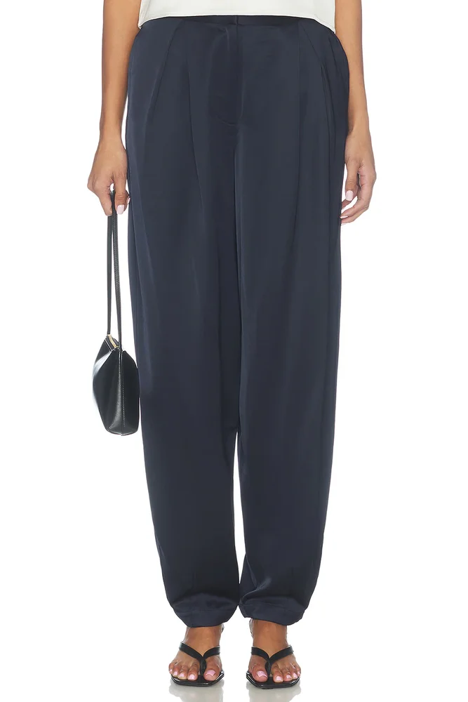 Millicent Satin Trouser in Navy