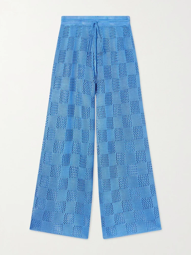 Knitted wide-leg pants