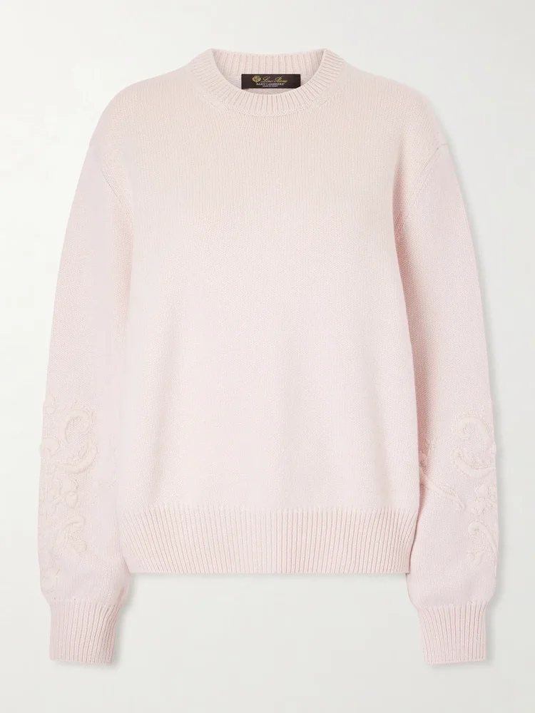 Embroidered cashmere sweater