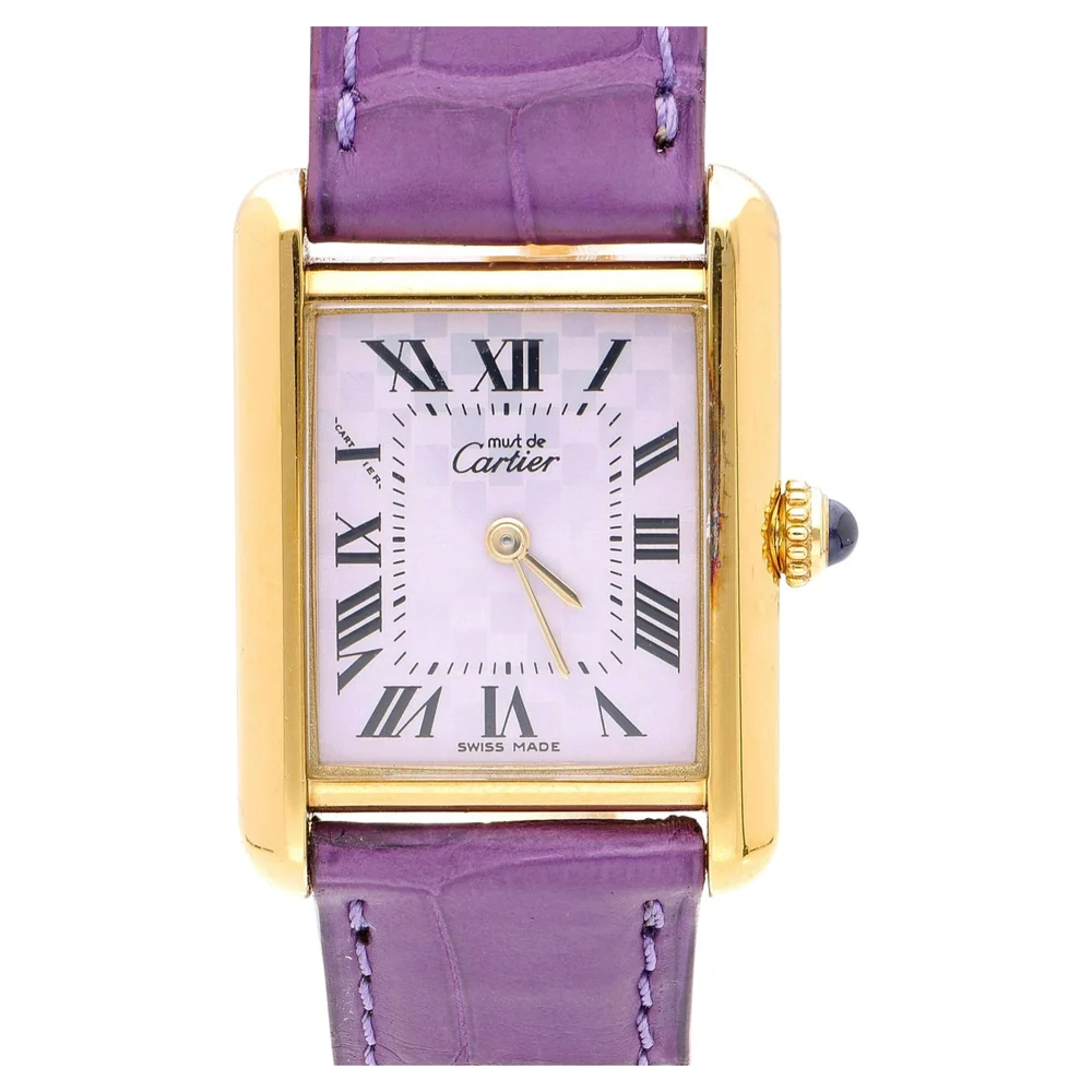 Cartier Must de Cartier Tank 2415 Purple Dial Vermeil