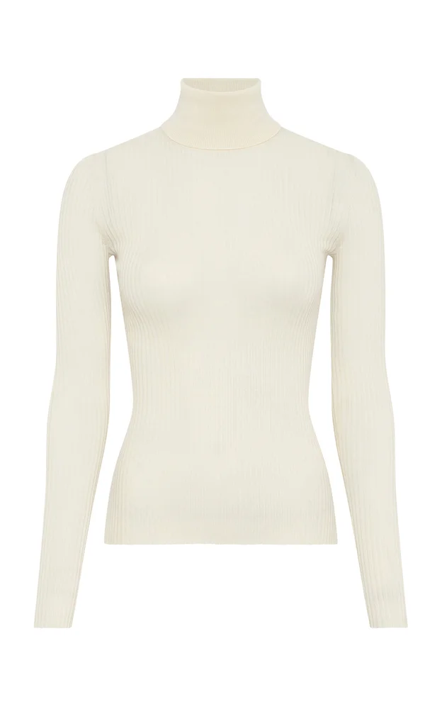 Peppe Turtleneck Wool-Silk Top