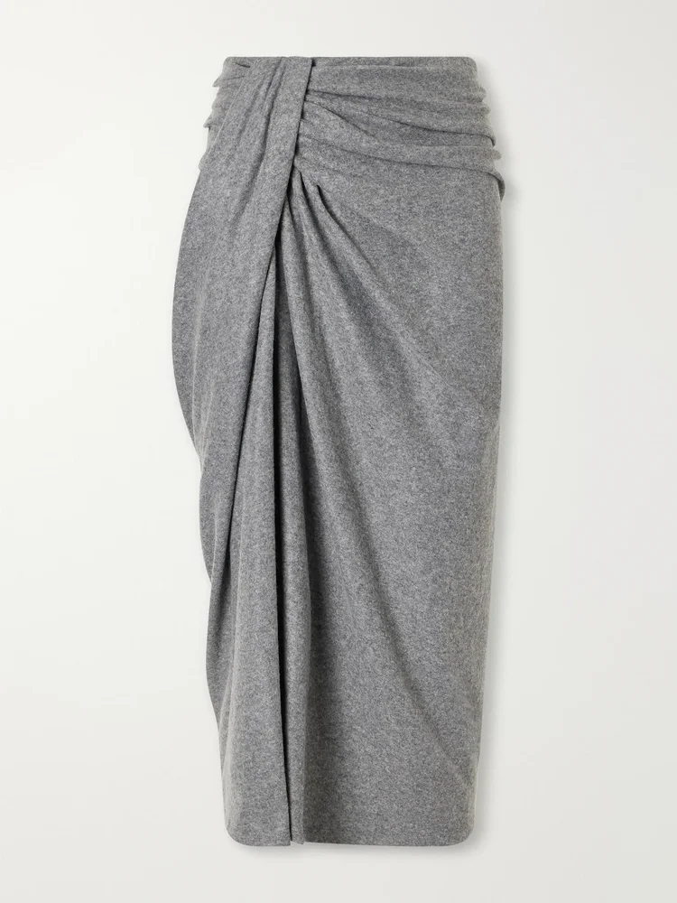 Jeldia gathered draped stretch midi skirt