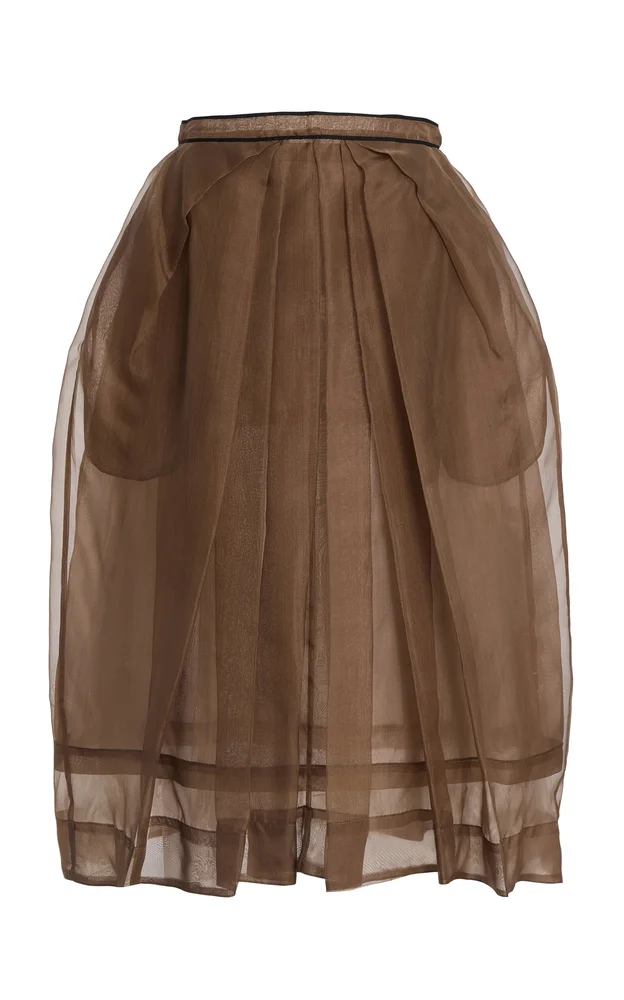 Brise Silk Organza Midi Skirt