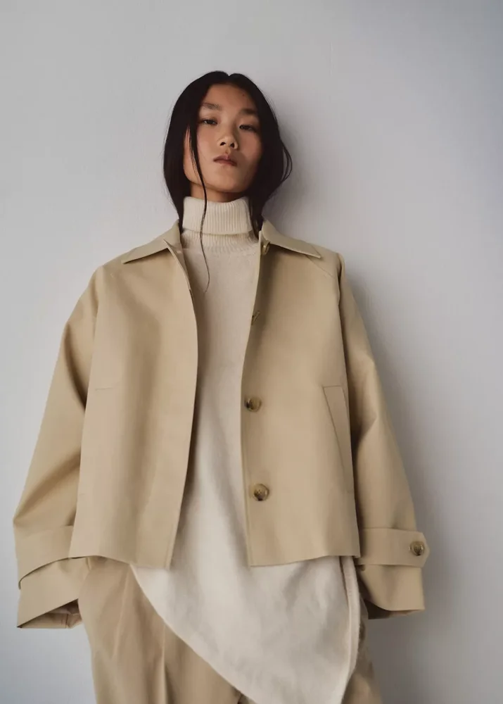 Oversized short trench coat - Women