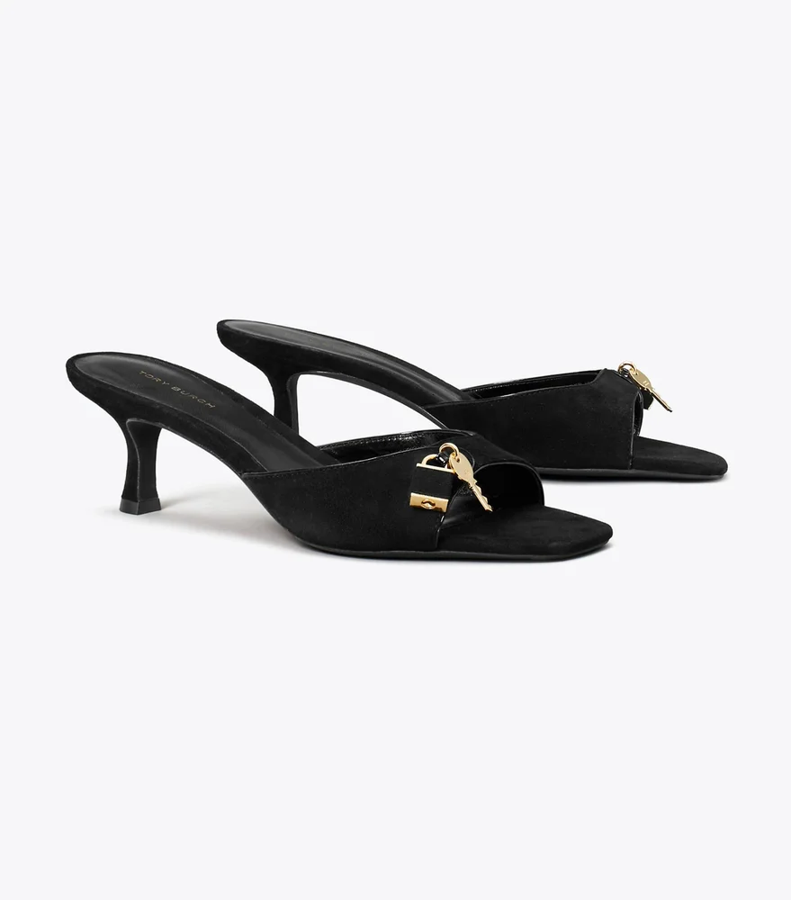 Lock Kitten Heel Sandal