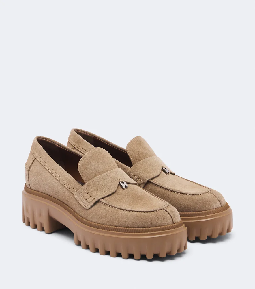 Suede platform loafers