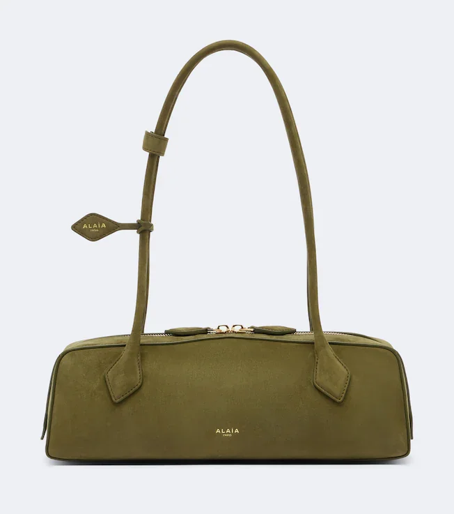 Le Teckel Medium suede shoulder bag