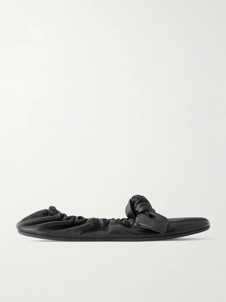 Carousel knotted leather ballerina flats
