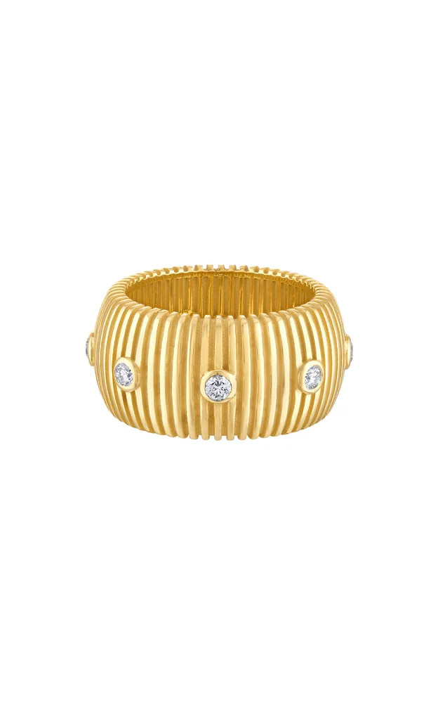 Clio Large 18K Yellow Gold Diamond Ring