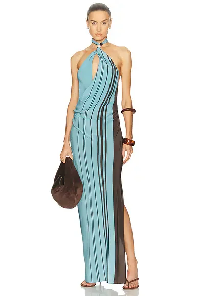 Rioja Halter Scarf Maxi Dress