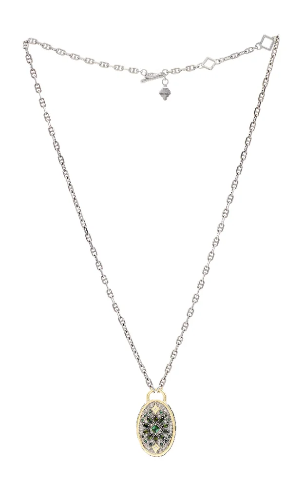 18K Yellow Gold Sterling Silver Tourmaline Necklace