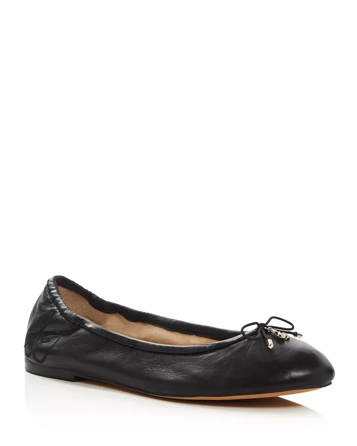 Felicia Ballet Flats (Black Leather)