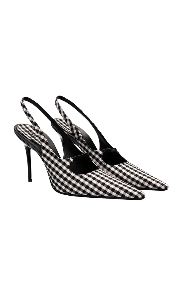 Drop Gingham Slingback Pumps