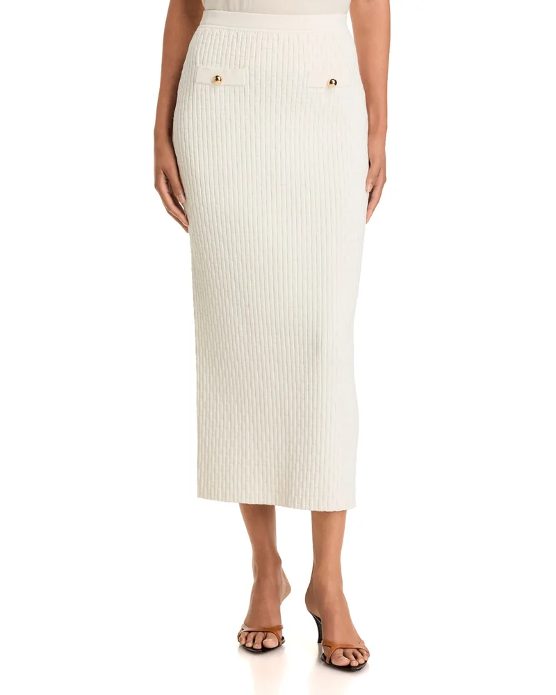 Milla Buttoned Faux Pocket Midi Skirt