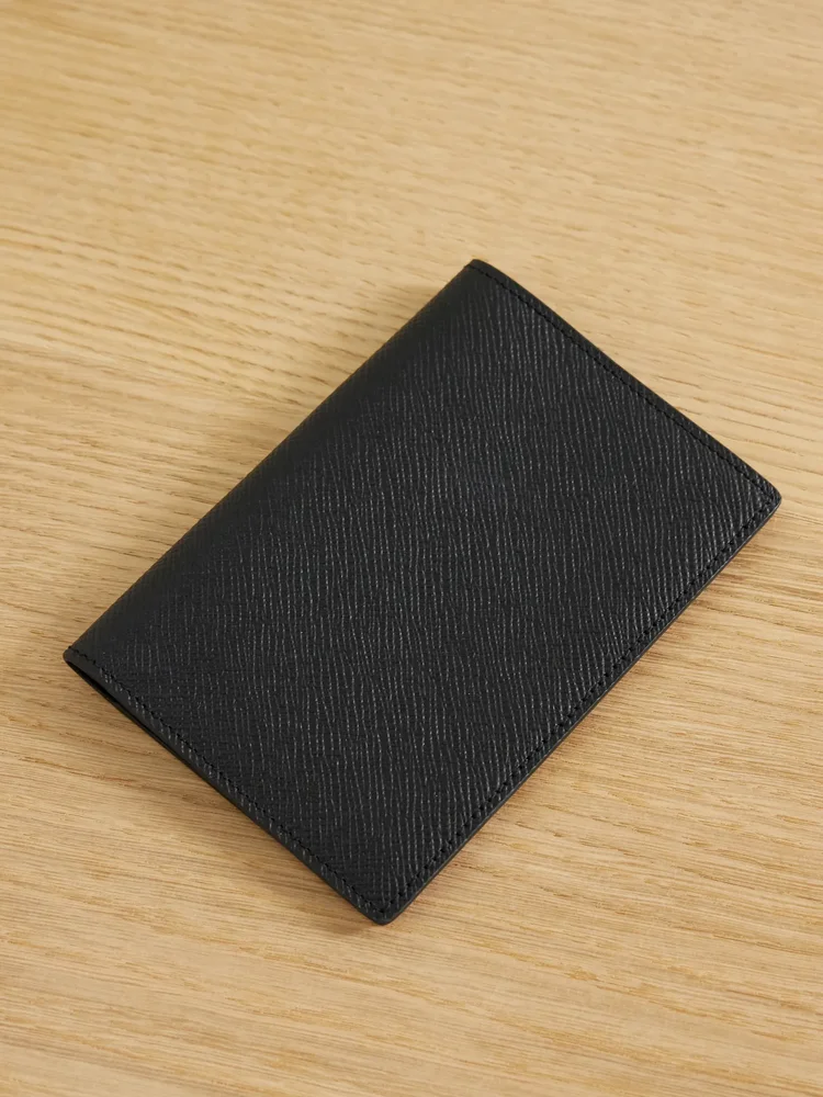 Panama textured-leather passport holder