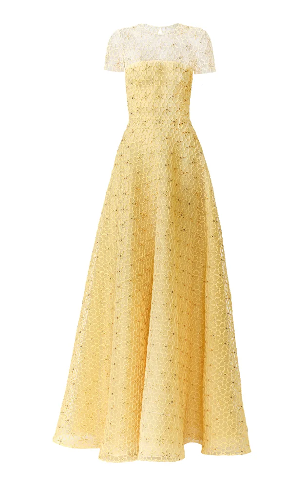 Abstract Cording Lace Gown
