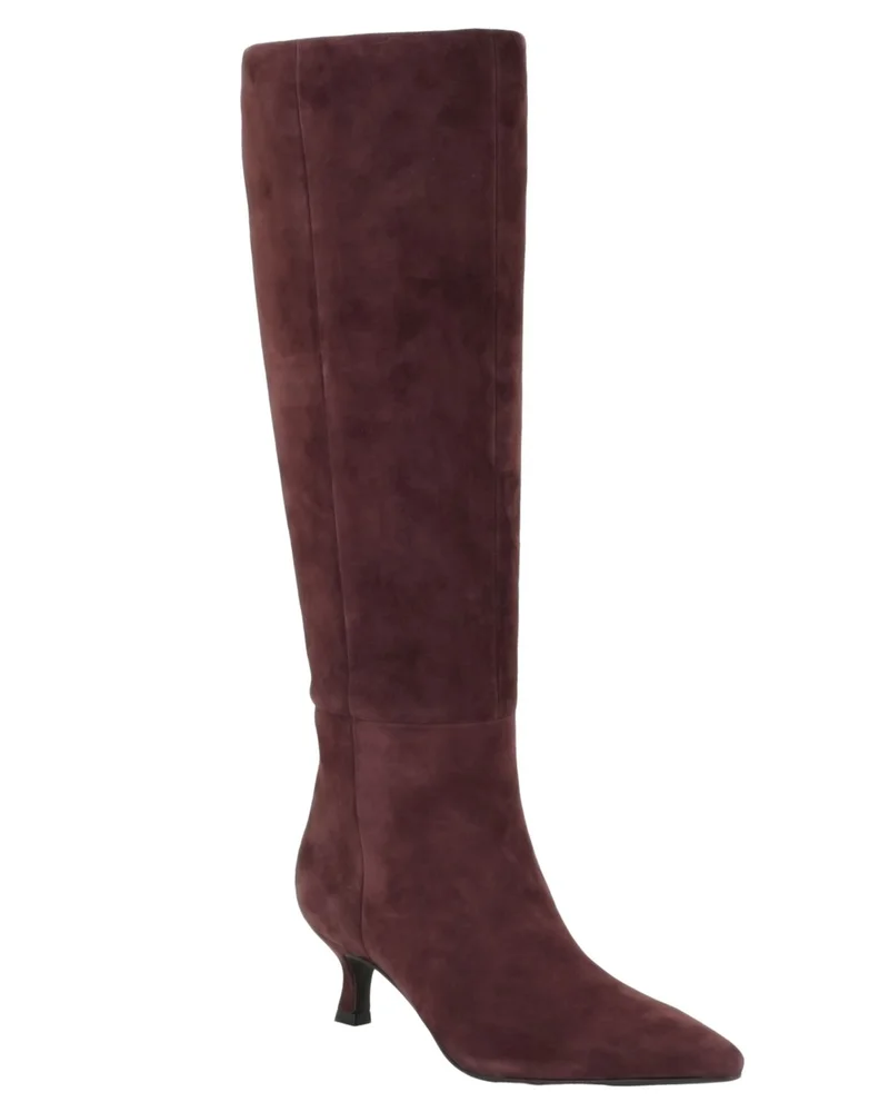 Akenzie Tall Suede Kitten Heel Dress Boots